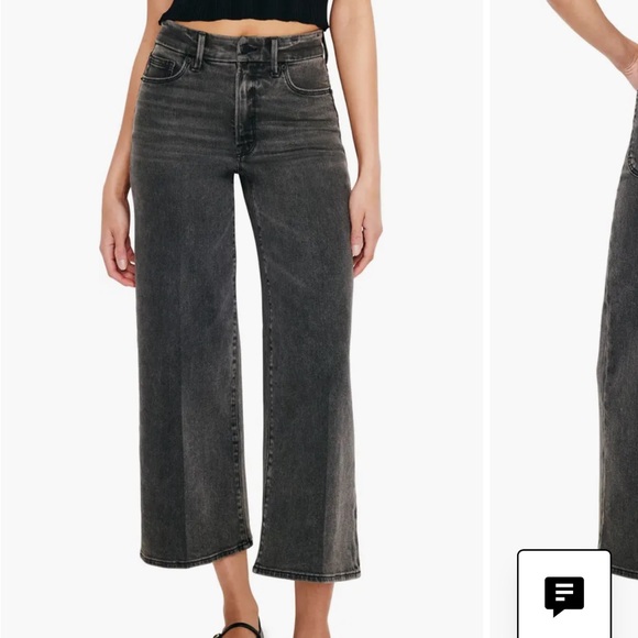 Good American Denim - Good American Good Waist Crop Palazzo Jeans Size 12